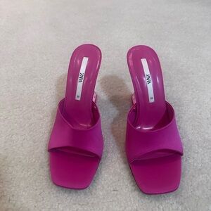 Zara Fuchsia Heeled Mules
